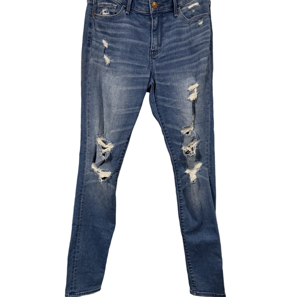 Abercrombie & Fitch Harper Super Skinny Distressed Ripped Jeans Size 27 (4R) Med